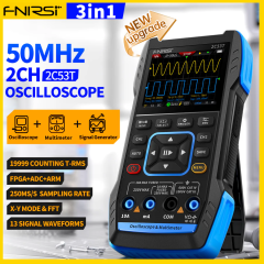 2C53T 3in1 50MHz 2 Kanal  250MSa/s El Tipi Dijital Osiloskop & Multimetre & Sinyal Jeneratörü (Çift Prob)