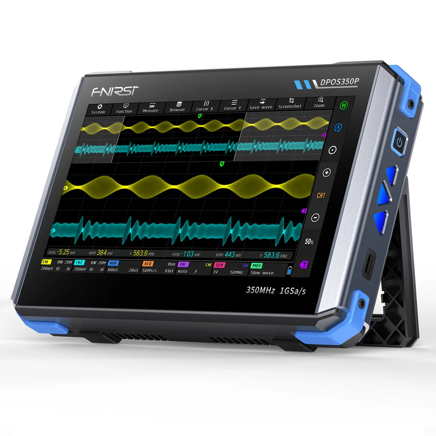 DPOS350P 2 Kanal 350MHz 1GSa/s Dijital Dokunmatik Tablet Osiloskop