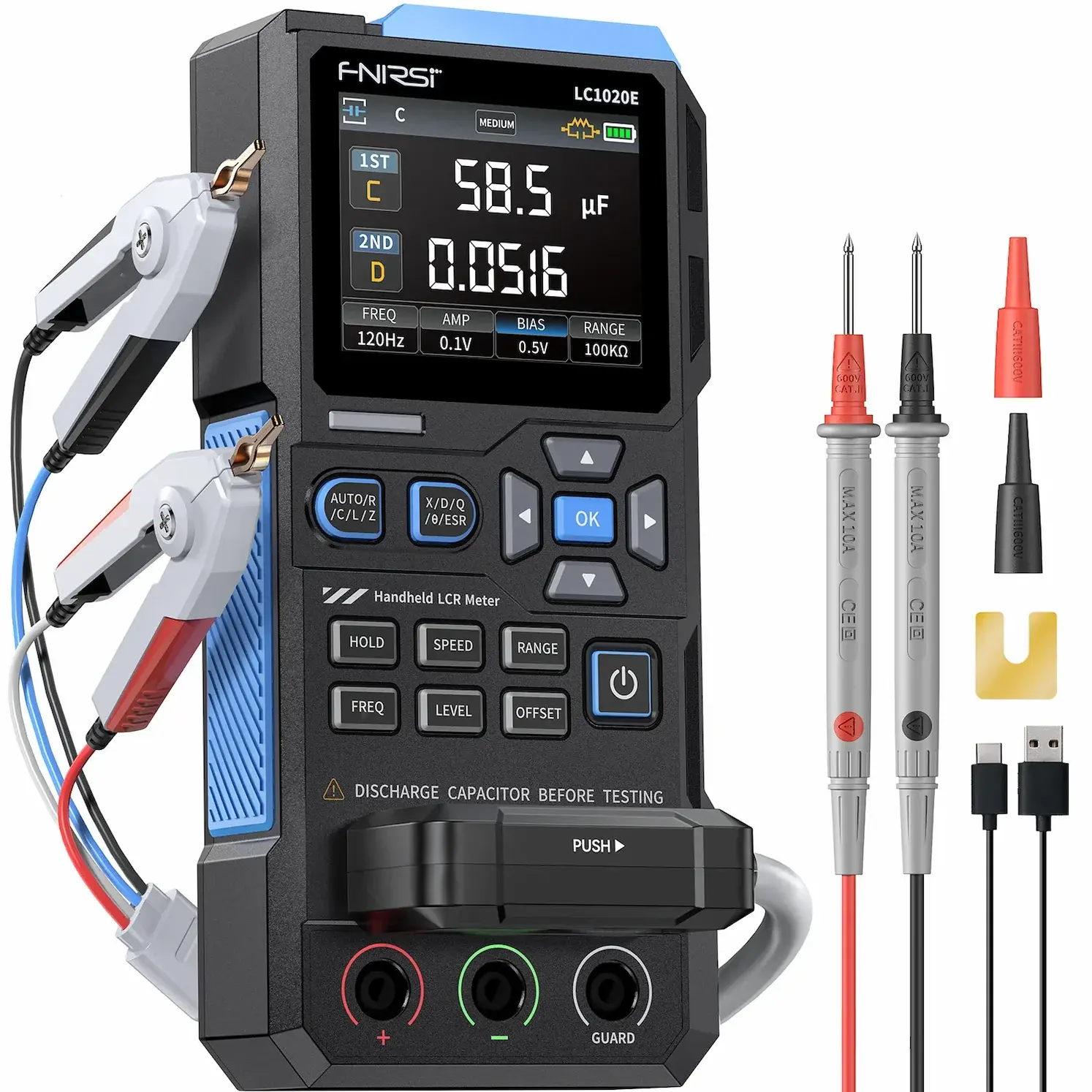 FNIRSI LC1020E Yüksek Hassasiyetli LCR-ESR Komponent Test Cihazı