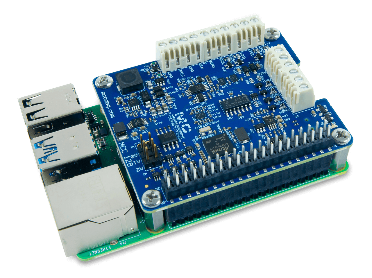 MCC 128: Voltage Measurement DAQ HAT for Raspberry Pi®