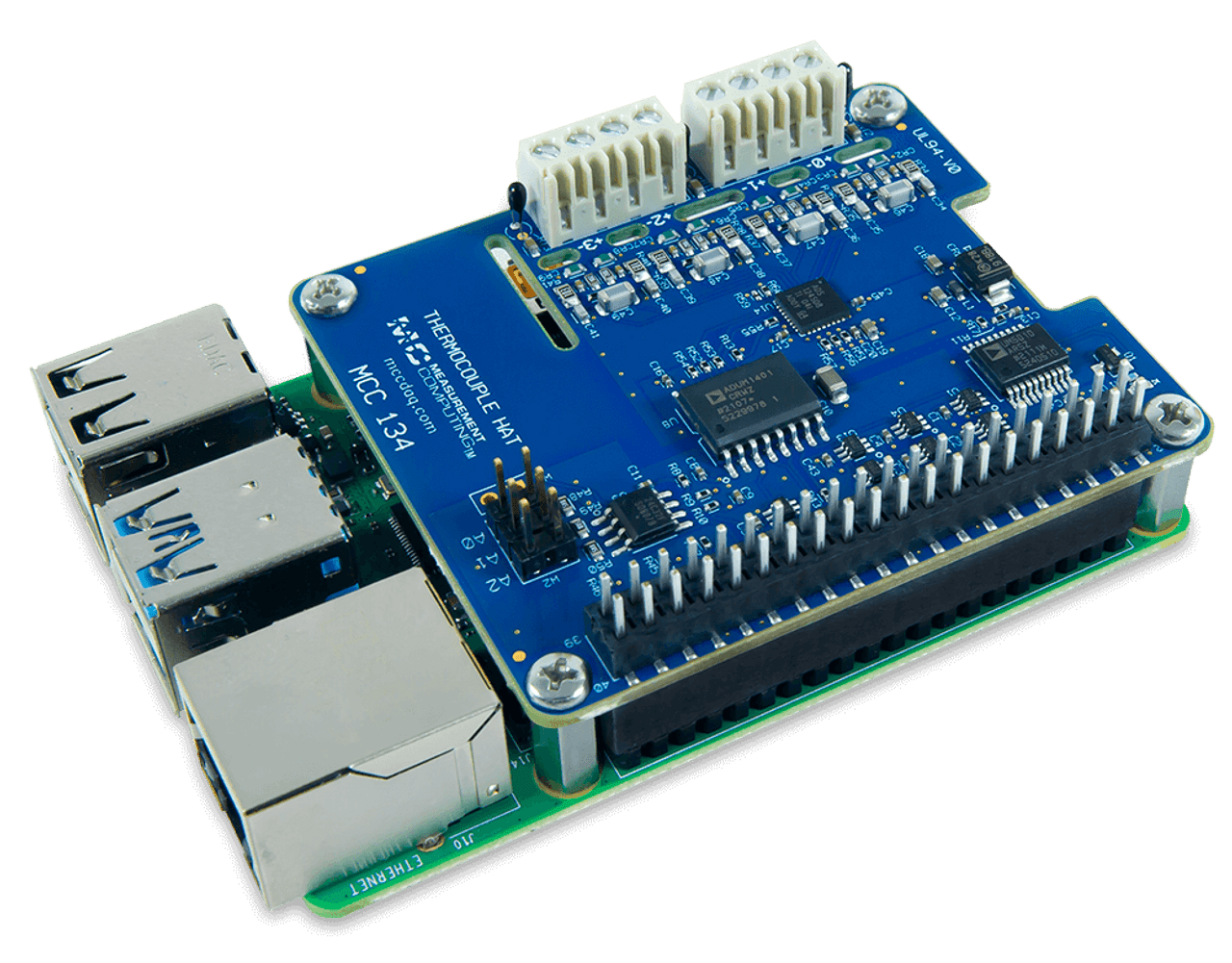 MCC 134: Thermocouple Measurement DAQ HAT for Raspberry Pi®