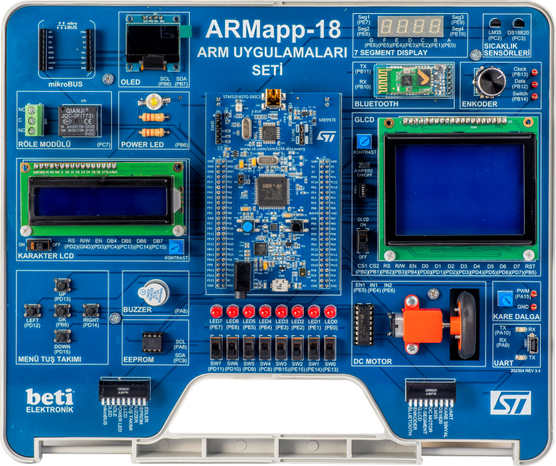 ARMapp-18 STM32 ARM Mikrodenetleyici Uygulamaları Seti
