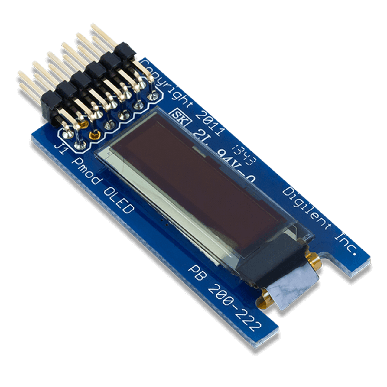 Pmod OLED: 128 x 32 Pixel Monochromatic OLED Display