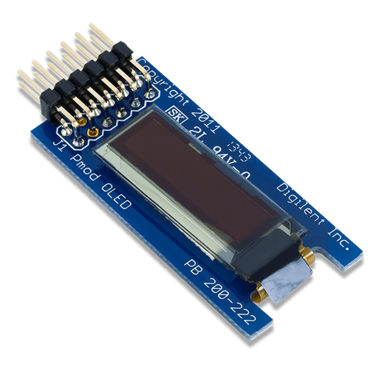 Pmod OLED: 128 x 32 Pixel Monochromatic OLED Display