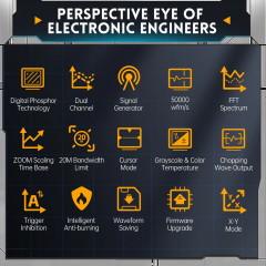 DPOX180H 2 Kanal 180MHz El Tipi Fosfor Dijital Osiloskop ve Sinyal Jeneratörü