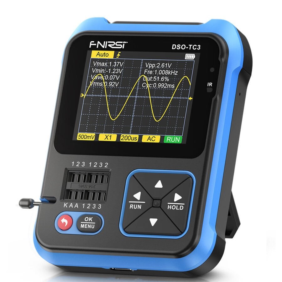 DSO-TC3 El Tipi Dijital Osiloskop & Transistör Test Cihazı & Sinyal Jeneratörü + Prob kiti