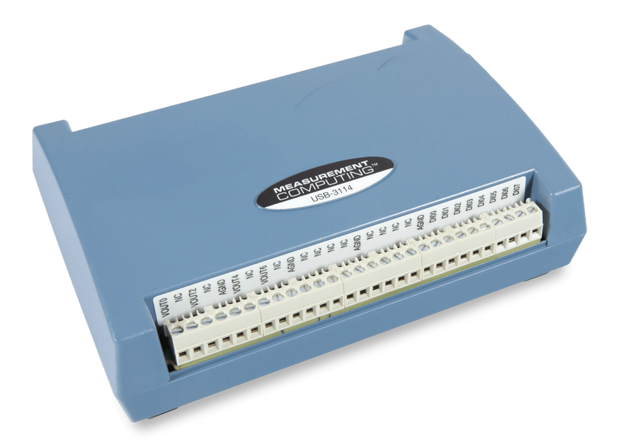 MCC USB-3100 Series: USB-3114 Voltage and Current Output USB Devices